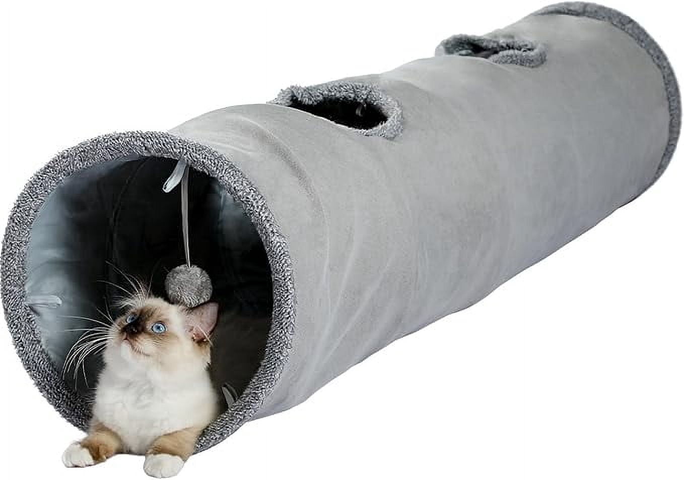 Cat Tunnel 51 Inches Long Cat Toys Collapsible Tunnel 12 Inches in Diameter Large Cat Tube for Big Cat,Rabbits and Puppy- Large