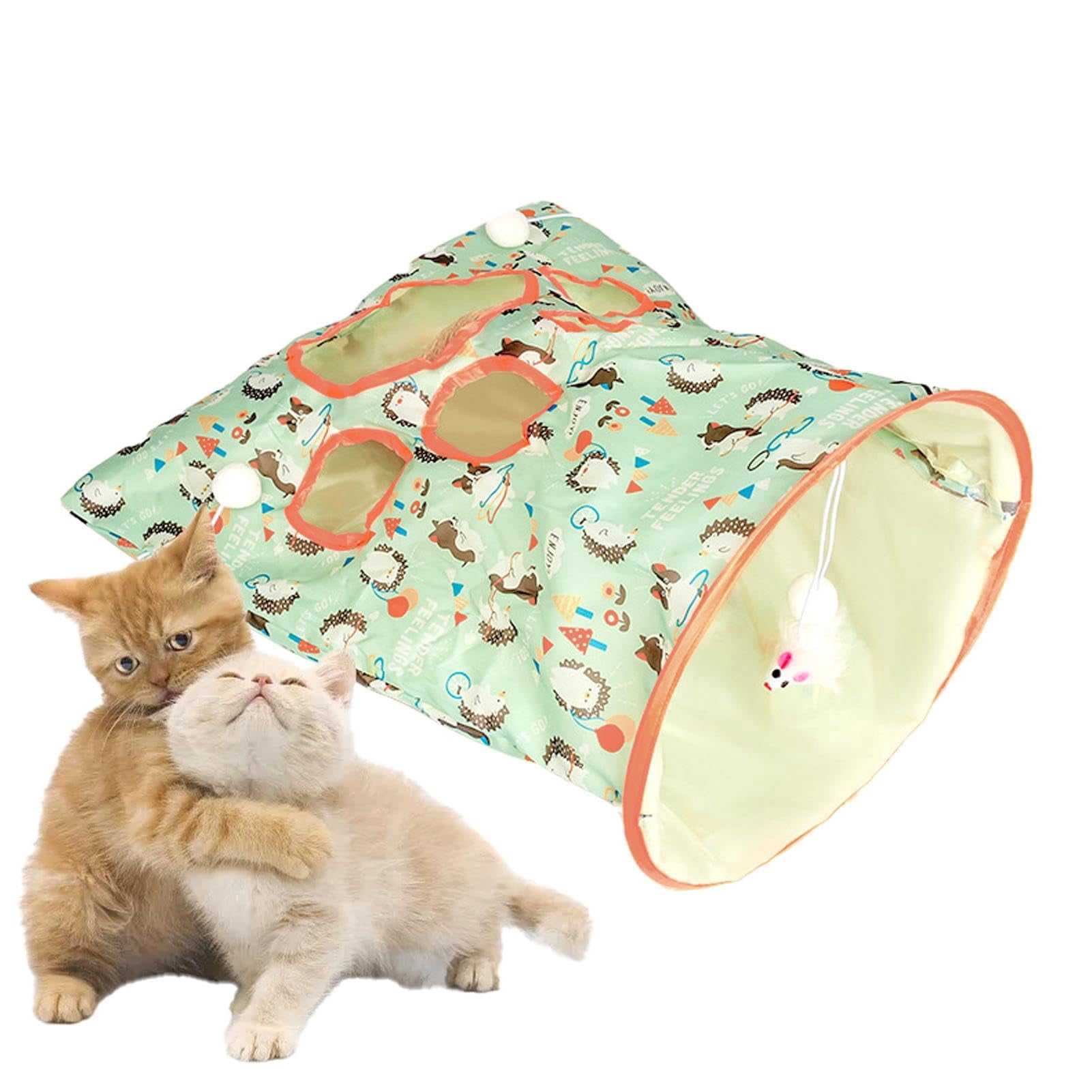 Portable Cat Play Tent Cat Drill Bag With Plush Balls Cat Tunnel Play ...