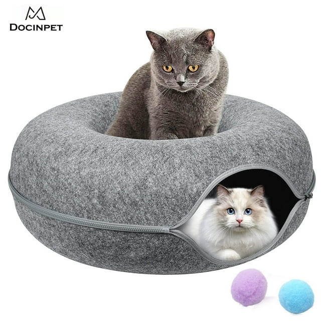 Cat Tunnel Bed, Cat Cave Bed ，Beds for Indoor Cats Large Cat House