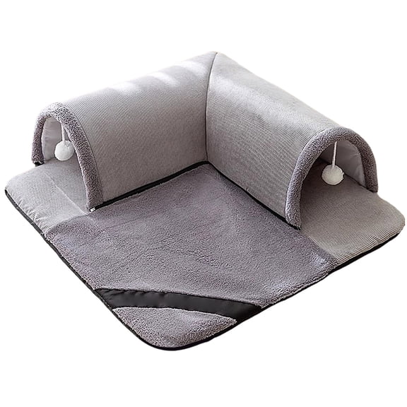 Cat Tunnel Bed For Indoor Cats Play Tunnel And Cute Cat Bed Cat Cat Play Tunnel With Hanging Toy Detachable & Washable Great For Small
