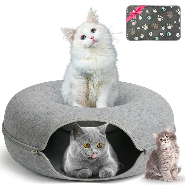 Cat Tunnel Bed,Peekaboo Cat Cave,Detachable Tunnels for Indoor