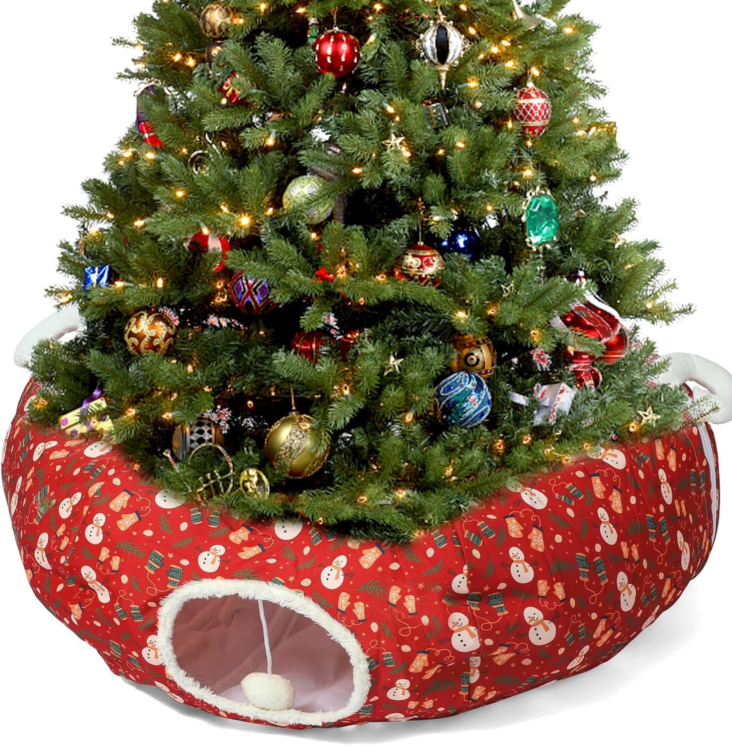 Cat Tunnel Bed Under Christmas Tree 3FT x 3FT x 9.8IN - Decorative ...