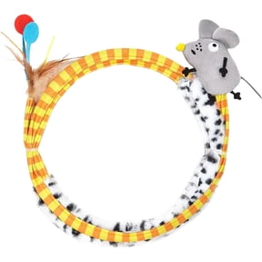 Cat Tunnel, Cats Toys Collapsible Tunnel with Catnip and Feathers, Spring Cat Tunnels for Indoor Cat, Cat Hunting Tunnel Toy for Playing and Exercising, Mooipur (L)