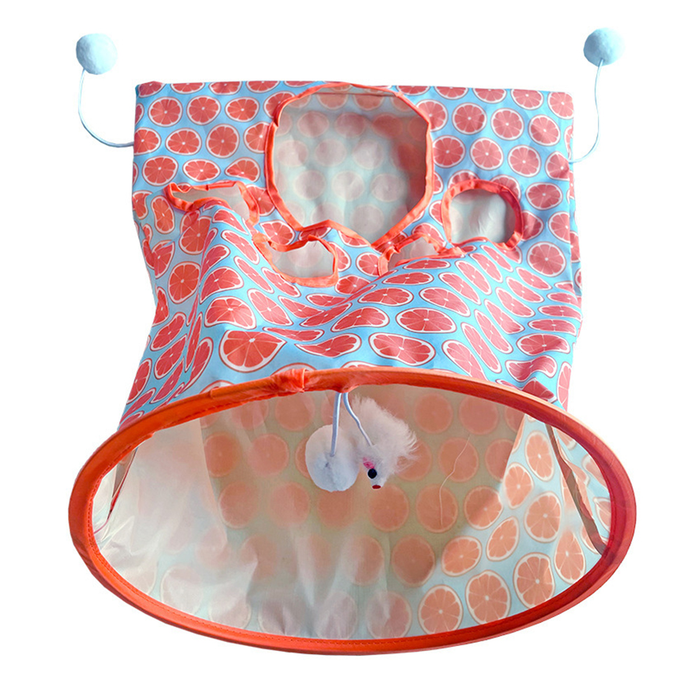 View of Cat Tunnel,Interactive Cat Toy,Cat Tunnels for Indoor Cats,Orange ...
