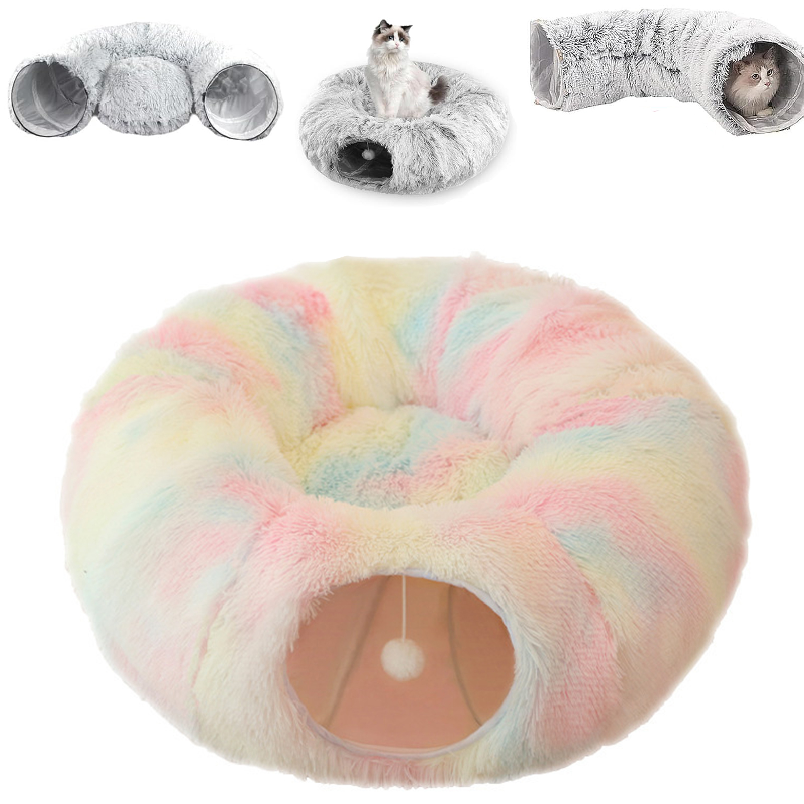 Cat Tunnel NIR Vana,Cat Tunnel Bed for Indoor Cats,Cat Donut Tunnel ...