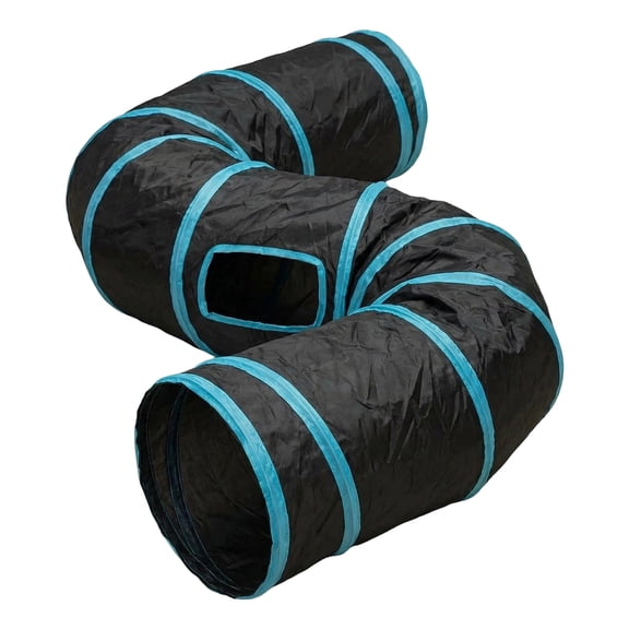 Cat Tunnel, S-2-Way Cat Tunnels for Indoor Cats, Collapsible Cat Play Tunnel, Interactive Toy Maze Cat House with 1 Play Ball for Cats, Puppy, Kitty, Kitten, Rabbit