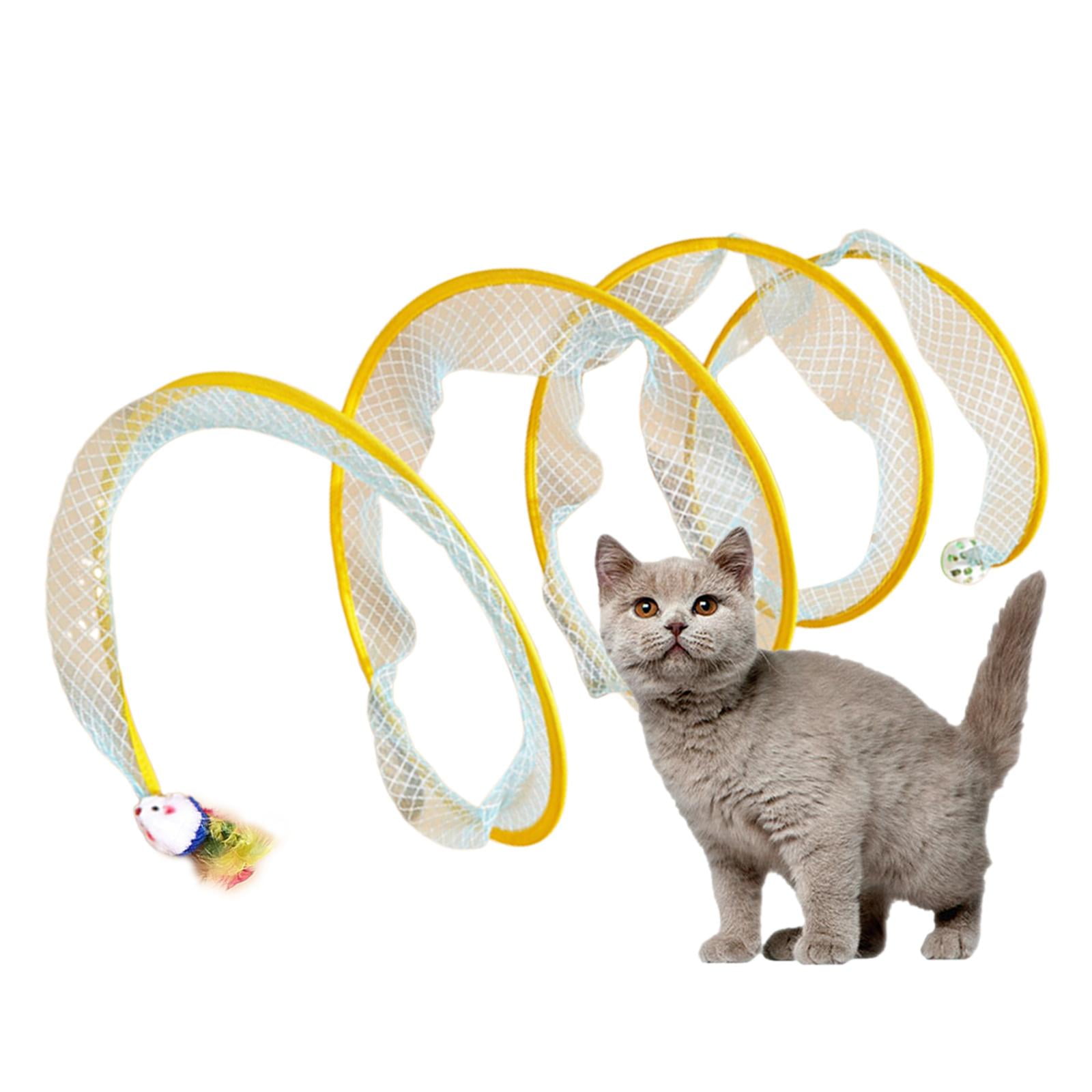 View of Cat Tunnel Toy Interactive Cat Toy Portable Collapsible Cat Passage Pet ...