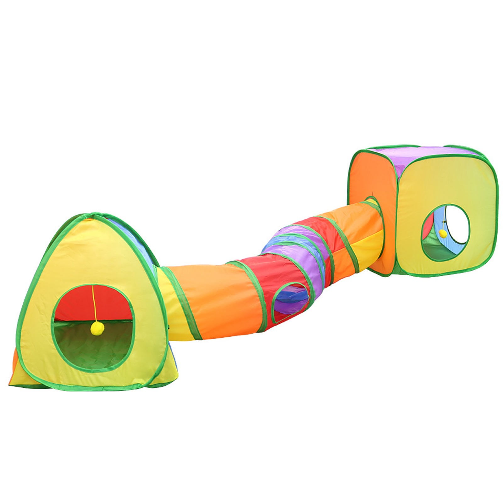 Cat Tunnels for Indoor Cats with Cube Tent, Interactive Collapsible Cat Tube and Foldable Cubes Playground for Hiding Hunting and Resting, Pet Tube with Bell for Kitten, Rabbit, Puppy, Ferret