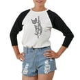 thumbnail image 1 of Cat Typography Art Printed 100% Cotton Elbow Sleeves Raglan T-Shirt WTS_03 M, 1 of 1