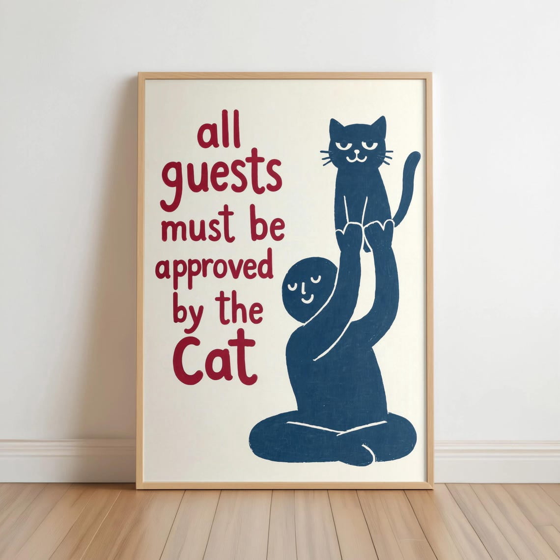 Cat Typography Poster, All Guests Must Be Approved, House Rules, Pet ...