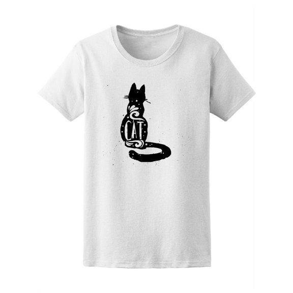 Cat Typography Silhouette Tee Women's -Image by Shutterstock