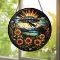 thumbnail image 1 of Cat UFO Abduction Glass Suncatcher, Alien Spaceship Window Hanging, Cosmic Boho, 6.3 in, 1 of 3