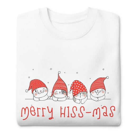 Cat Ugly Christmas Sweater Sweatshirt – Funny Holiday Crewneck Winter Pullover for Men Women