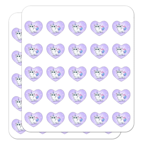 Cat Unicorn Heart Shaped Planner Calendar Scrapbook Craft Stickers