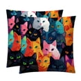 thumbnail image 1 of Cat with Unique Patterns - Set of 2 for Pillows Covers - Available in 16x16, 18x18, 20x20 Inches - Great for Throw Pillow Covers - Versatile for Various Occasions, 1 of 6