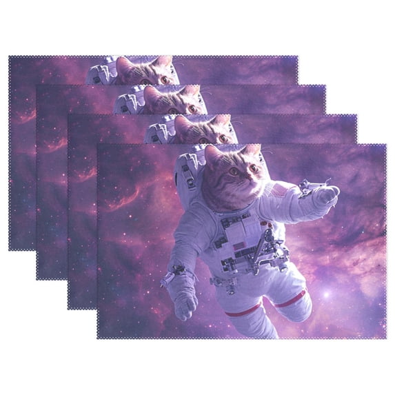Cat Universe Astronaut 12×18 inch Placemats Heat Resistant Washable ...