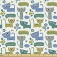 thumbnail image 1 of Ambesonne Cat Fabric by the Yard Upholstery, Kittens Saying Hello and Meow, 5 Yards, Multicolor, 1 of 4