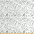 thumbnail image 1 of Cat Upholstery Fabric by the Yard, Lazy Furry Feline Doodles Sleeping Silly Playful Pets Whiskers Sketch Art Monochrome, Decorative Fabric for DIY and Home Accents, Black White by Ambesonne, 1 of 4