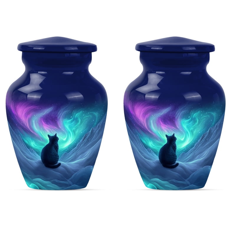 Cat Urn, Funeral Urns for Ashes, Mini Urns Human Ashes, Small Urn for Ashes Adult male, Urns for Human Ashes Adult, Urns for Human Ashes Adult Female(Size - 3inch, 2 Pcs)