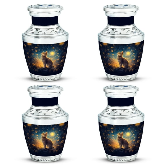 Cat Urn, Small Cremation Urns for Ashes, Urn for Ashes for Women, Urns for Human Ashes, Burial Urns for Human Ashes, Small Urns for Human Ashes Keepsake(Size - 3inch, 4 Pcs)