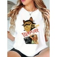 thumbnail image 1 of Cat Vampire Graphic T-Shirt - Casual Crew Neck Tee For Women Pure cotton short-sleeved shirt, 1 of 6