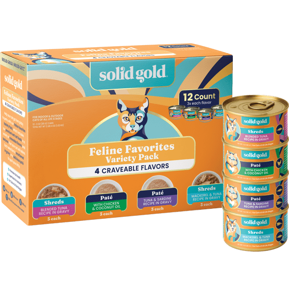 Cat Variety Pack Feline Favorites, Wet Canned Food, Variety 12 Pack