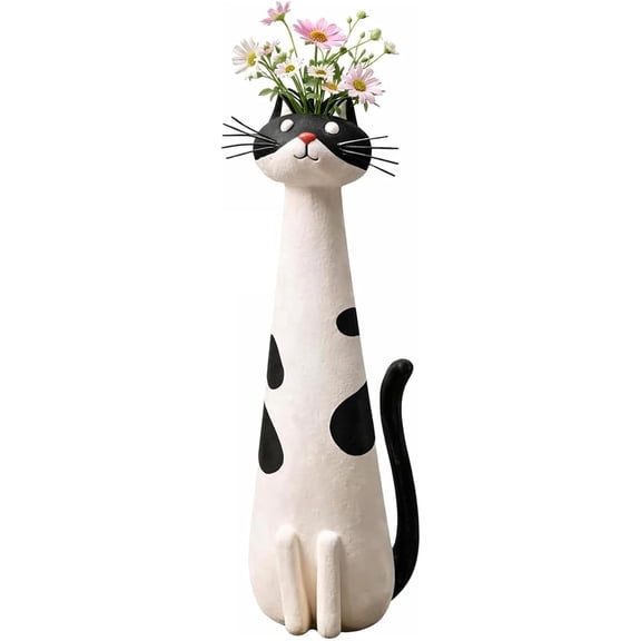 Handcrafted Cat Vase Decorative Planter for Indoor Plants and Fresh Flowers Home Decor