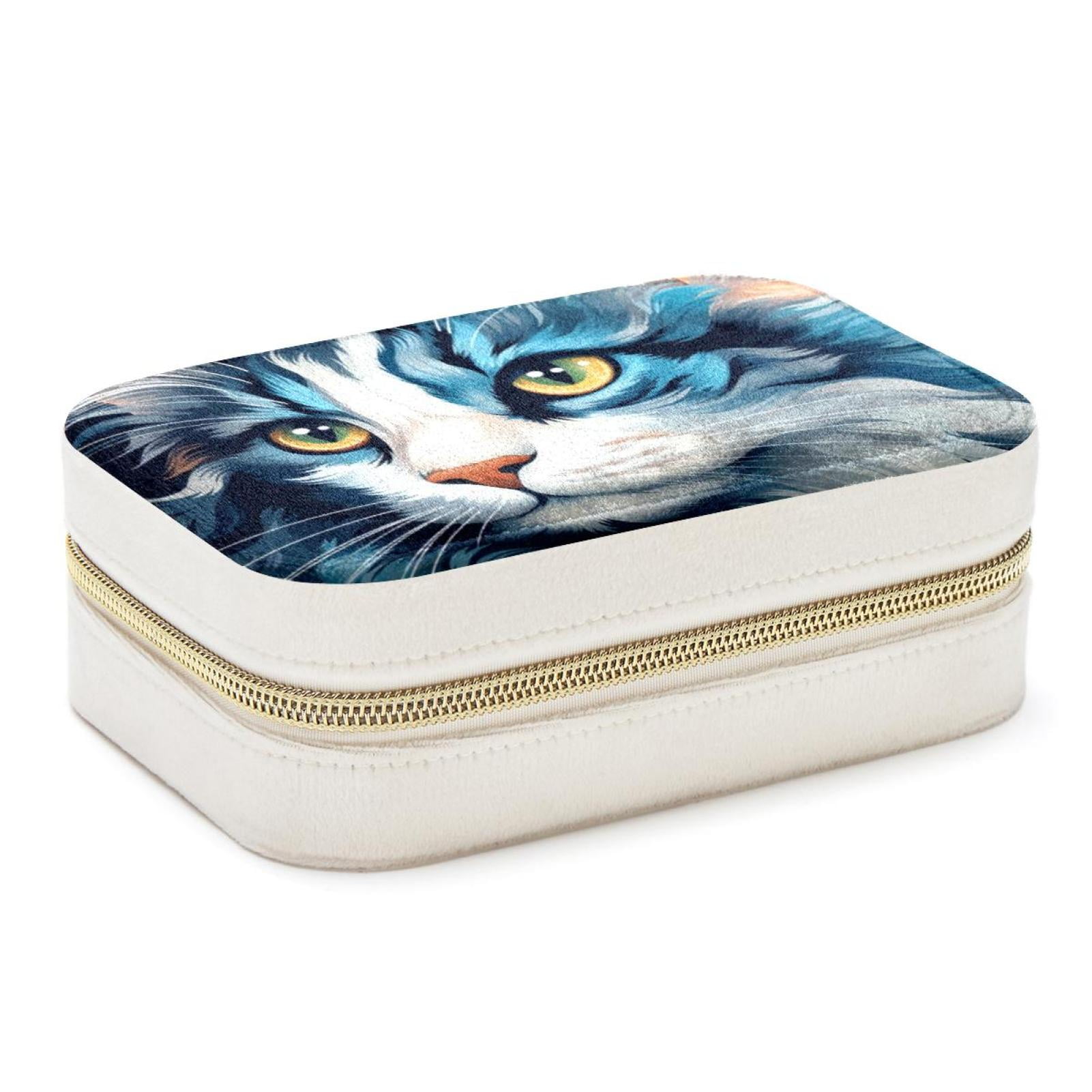 Cat Velvet Portable Travel Organizer Box with Removable Compartment ...