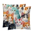 thumbnail image 1 of Cat Velvet Throw Pillow Covers Set of 2 - Sizes 16x16, 18x18, 20x20 Inches - Decorative Pillows with Unique Patterns for Various Occasions, 1 of 6