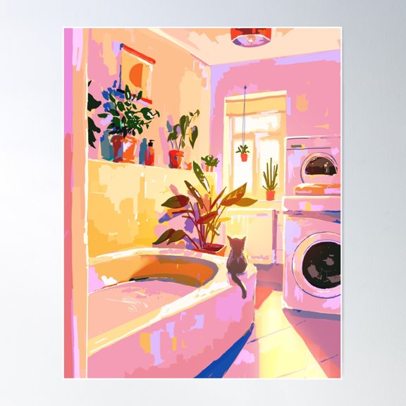 Cat Version 2 Poster Wall Art, Modern Wall Decor For Living Room Bedroom, 12x18 UNFRAMED