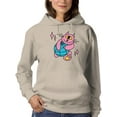 thumbnail image 1 of Cat W Globe Rave Style Hoodie Women -Image by Shutterstock, Female XX-Large, 1 of 4
