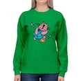 thumbnail image 1 of Cat W Globe Rave Style Sweatshirt Women -Image by Shutterstock, Female Small, 1 of 4