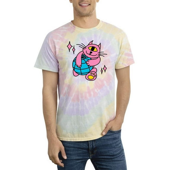 Cat W Globe Rave Style Tie Dye Spiral Men -Image by Shutterstock, Male Medium