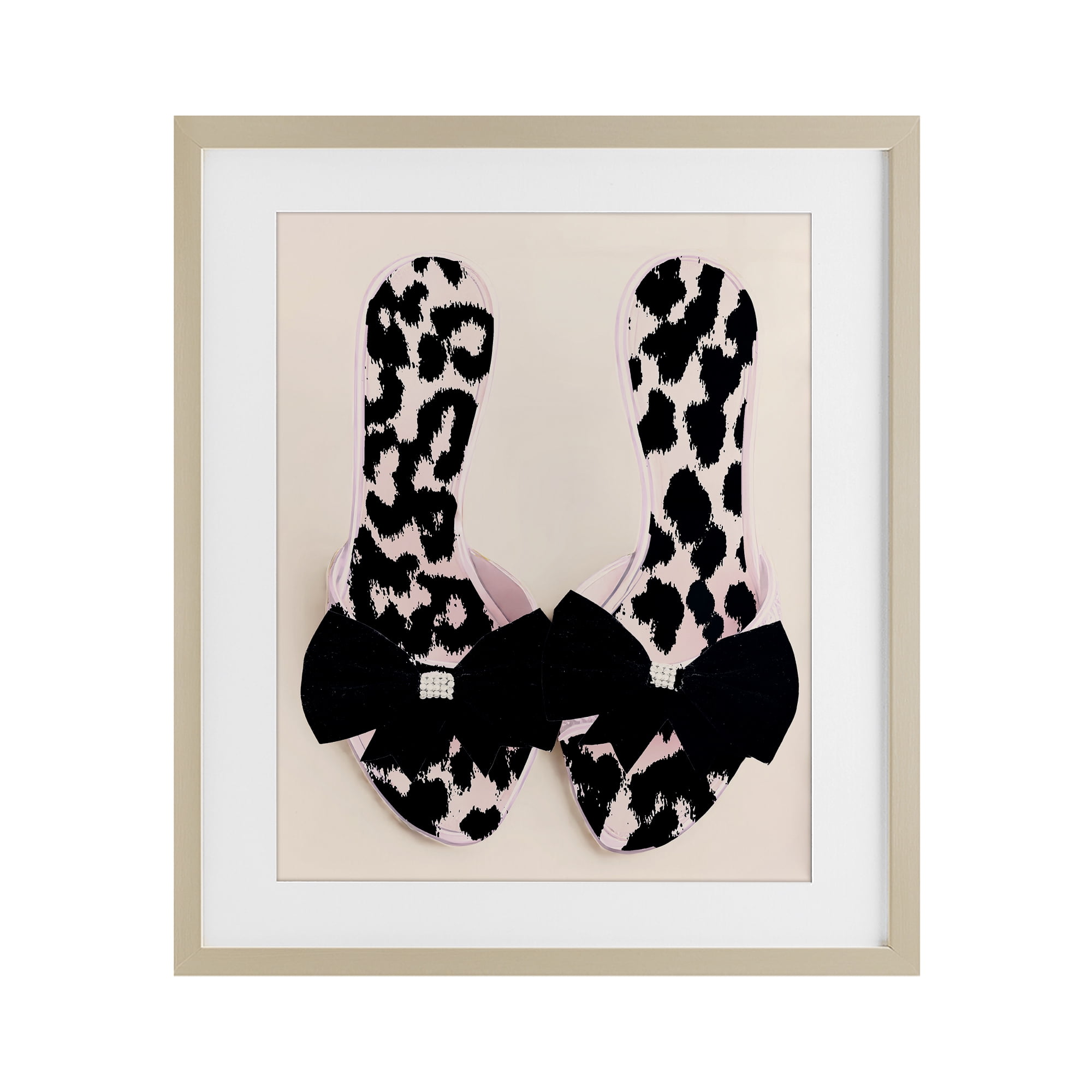 Cat Walk Spotted Shoes Birch Framed Print Under Glass, design by Annabelle Hall