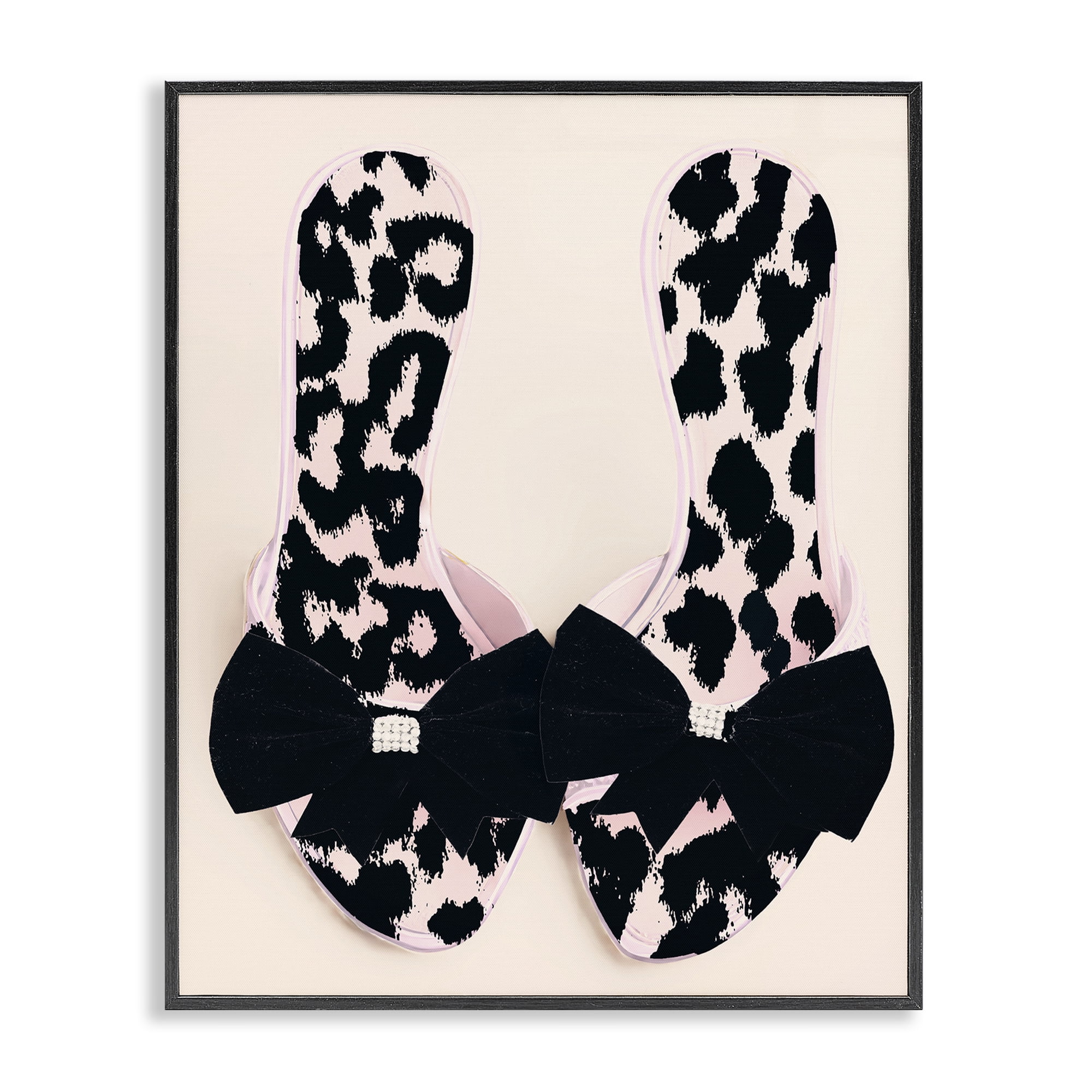 Cat Walk Spotted Shoes Black Framed Giclee Art, design by Annabelle Hall