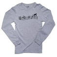 thumbnail image 1 of Cat Walking on Sheet of Music - Silhouette Men's Long Sleeve Grey T-Shirt, 1 of 2