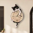 thumbnail image 1 of Cat Wall Clock Modern with Swinging Tail Silent for Kids Room Bedroom Home Decor, 1 of 6