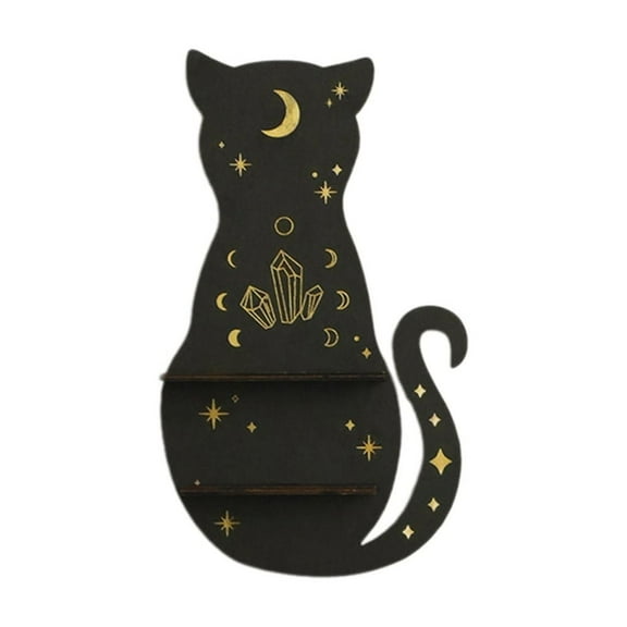 Cat Wall Crystal Shelf Wood Wall Mounted Shelves Crystal Display Rack Floatings Shelves for Livingrooms Home Decors