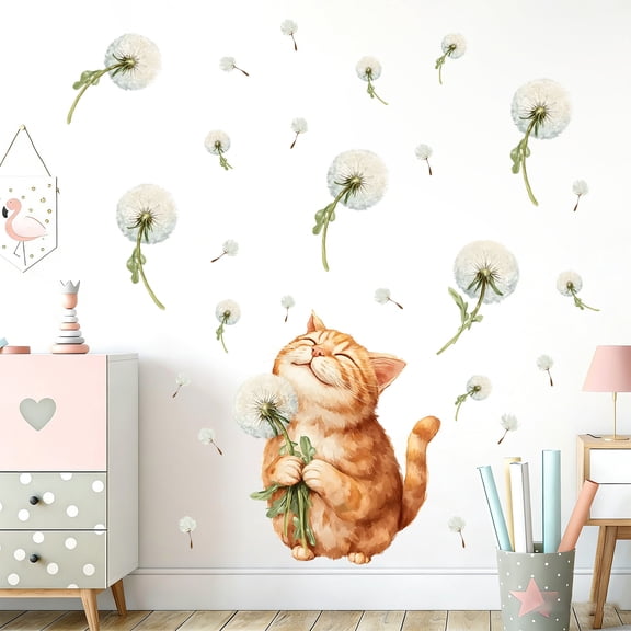 Cat Wall Decals Vinyl Wall Stickers Peel and Stick Removable Decals for Bedroom Living Room DIY Decor 31x24Inch