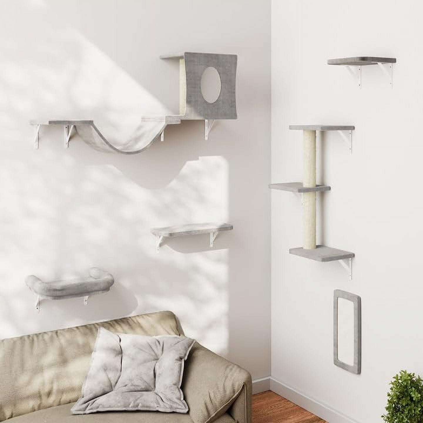 Cat Wall Furniture, 6pc Wall Mounted Cat Furniture, DIY Cat Wall ... - Cat Wall Units Vibrant Colors