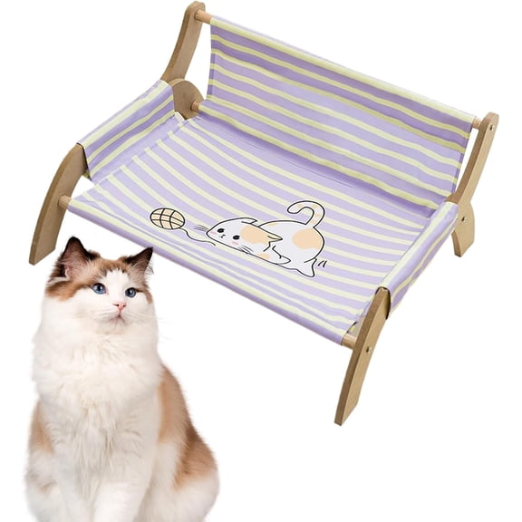 Cat Wall Hammock Elevated Bed, Detachable Breathable Cat Lounger for Indoor Cats, Window Sill Perch with Strong Suction Cups, Multi Cat Household Furniture for Living Room(wwx)