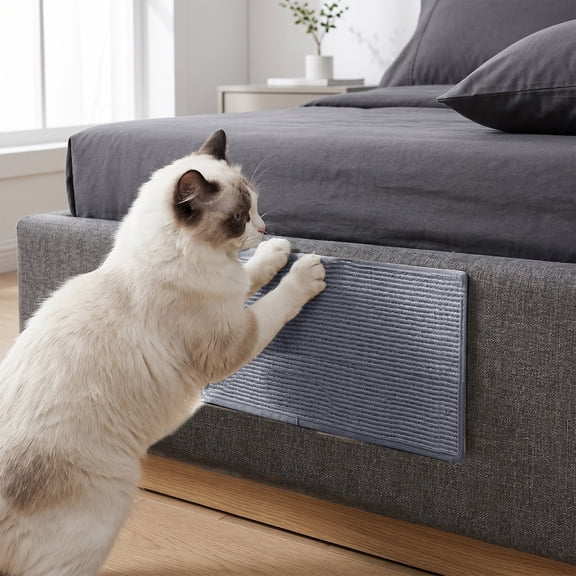 Cat Wall Scratcher Mat for Indoor Cats, Wall Mounted Cat Scratch Pad with Climbing Surface, Furniture Protection Cat Scratching Mat for Exercise, Claw Maintenance and Play