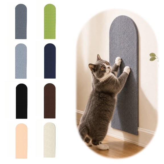 Cat Wall Scratcher with Embossed Pattern, Damage-Free Cat Scratching Pad for Furniture Protector, 23.6 X 5.9 Inch Wall Guard for Multi-Cat Household