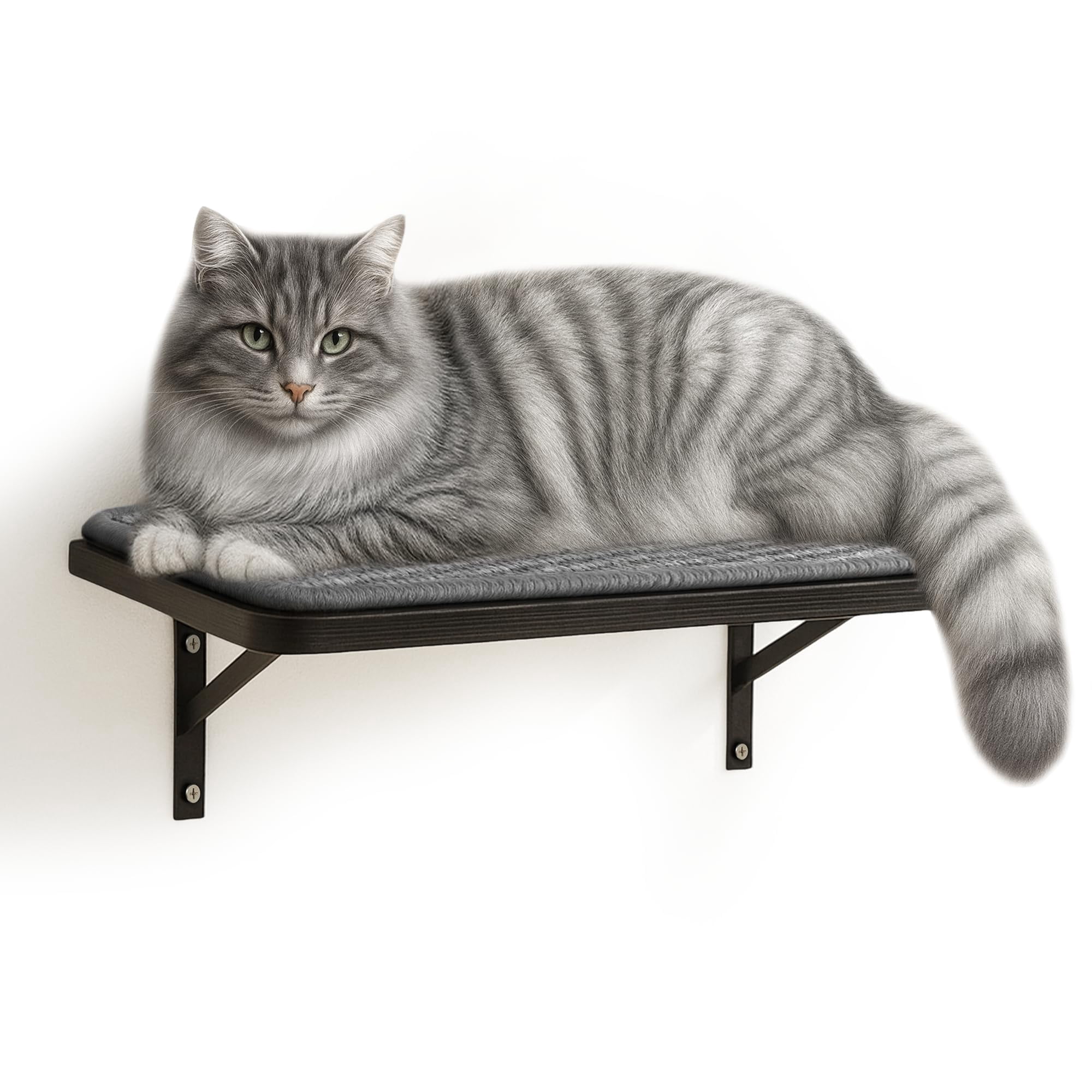Cat Wall Shelf Window Perch  Cats Bed Hammock With Pad For Climbing Sleeping Playing Black Furniture Indoor Large