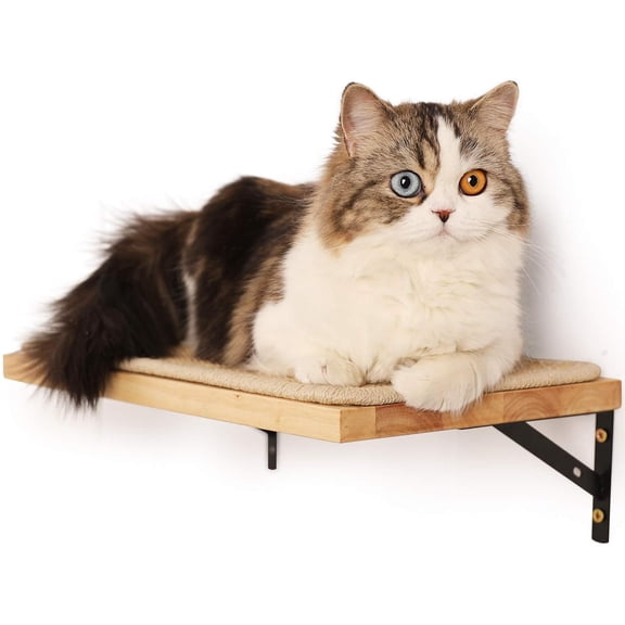 Cat Wall Shelves  17 X 10 Inch Walls Furniture With Sisal Mat Solid Rubber Wood Floating Shelf Upgraded Installation Kitten Tree For Sleeping Playing And