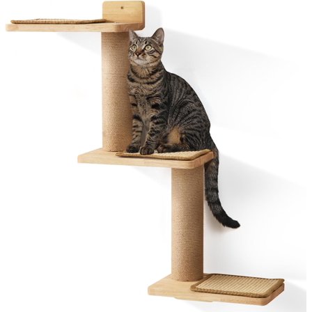 Cat Wall Shelves, 3 in 1 Transformable Cats Scratching Post Wall Mounted, DIY Kitten Walls Jungle and Perch Platform Supplies, Suit for Climb, Play, Nap, Scratch