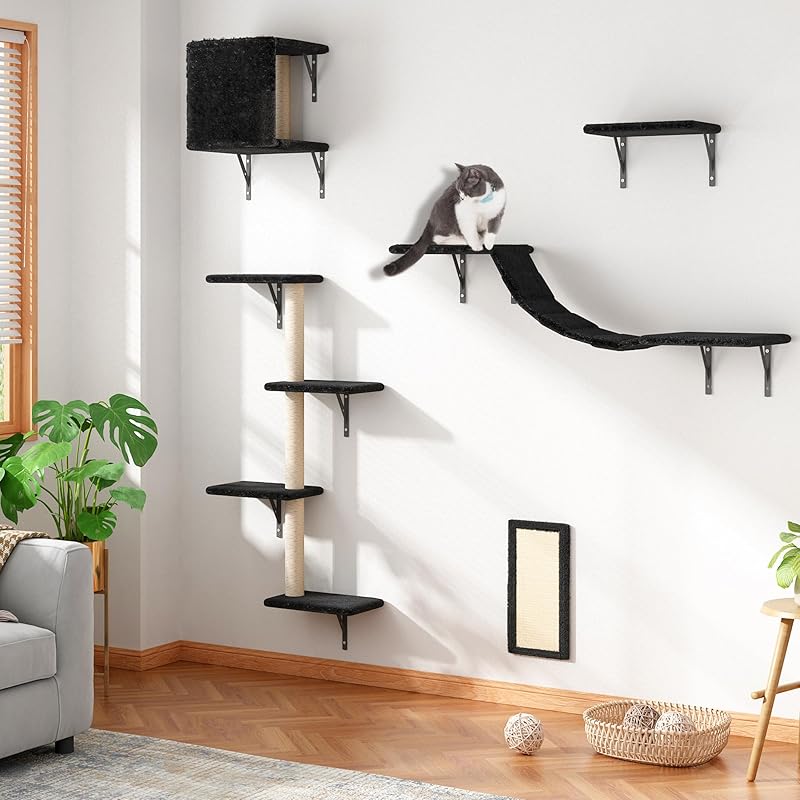 Cat Wall Shelves and Mounted Perches,Climber Set with 5pcs Including ...