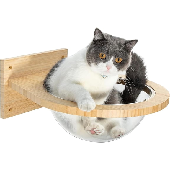 Cat Wall Shelves, Wall Mounted Cat Bubble Furniture,Transparent Cat Capsule Bed Set,Cat Hammock for Living Room or pet Room