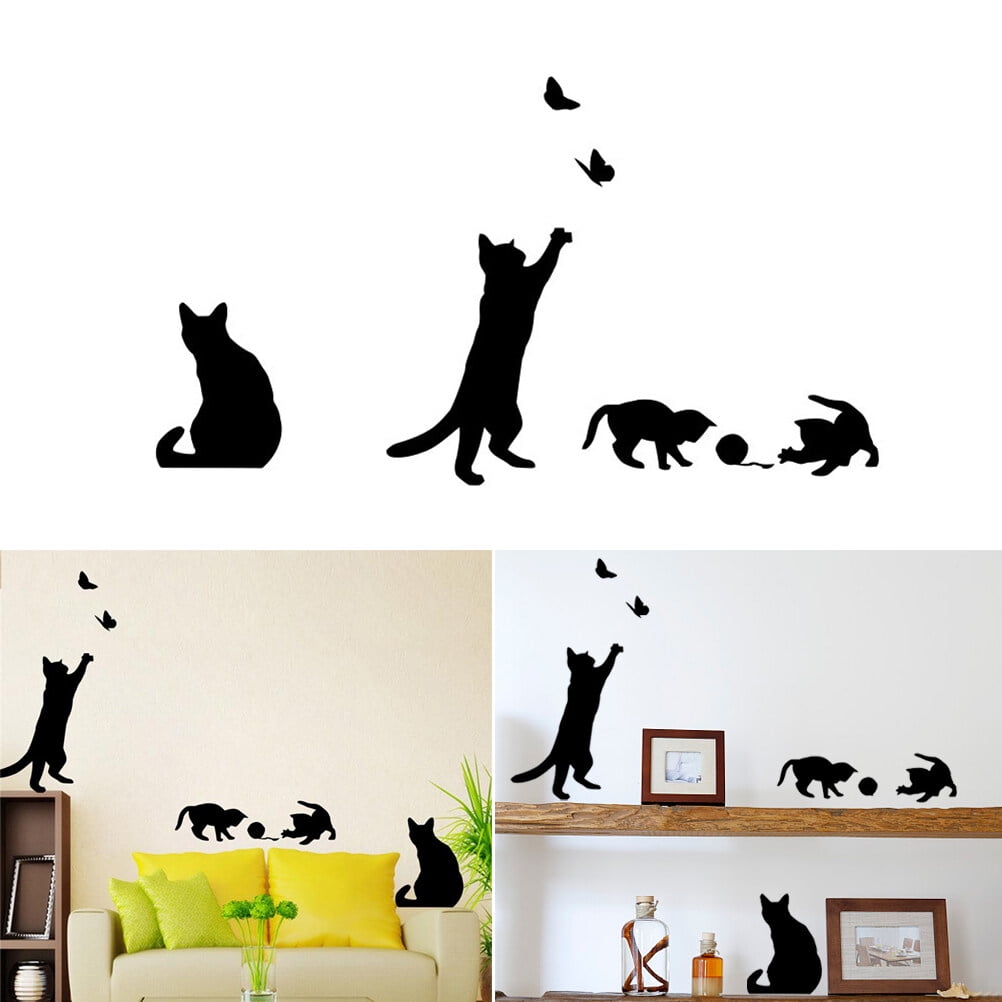 Cat Wall Sticker Removable Art Murals Wall Decals for Bedroom Living