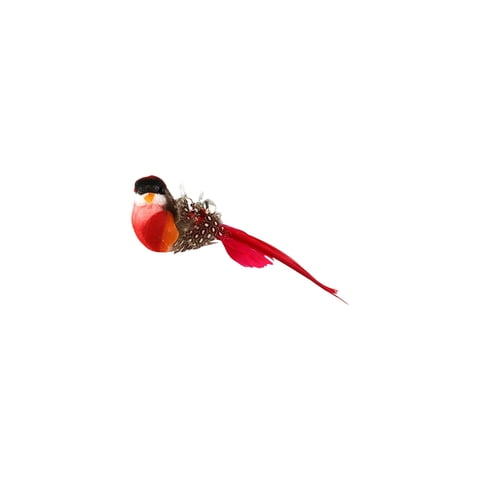 Cat Wand Replacement Head - Feather Bird Toy with Bell, Random Pattern Fabric, Dark Red for Indoor Cats, Kittens, Interactive Play, Solo Entertainment